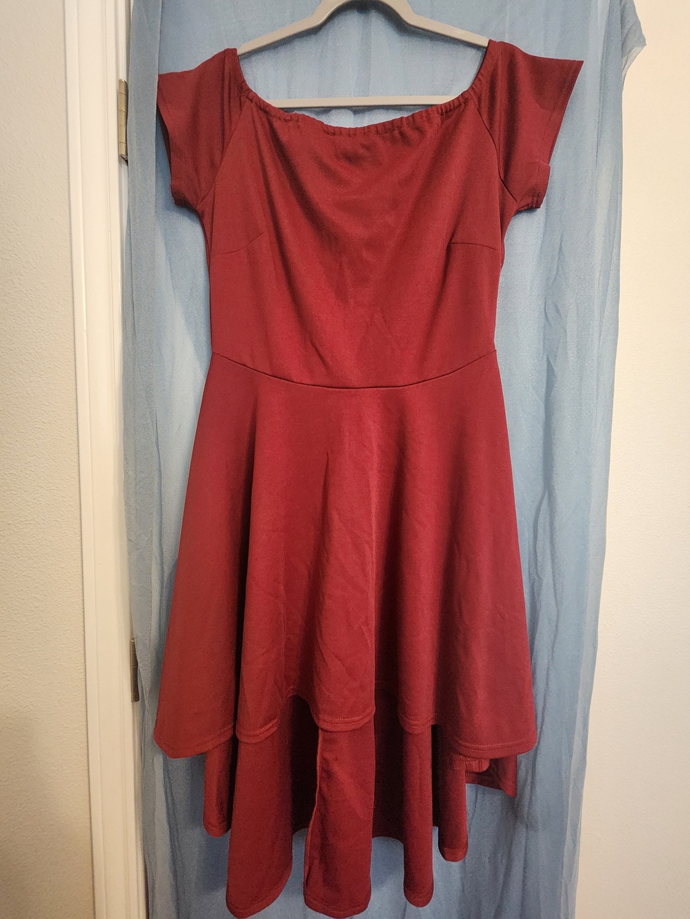 Wine Red High Low Dress
